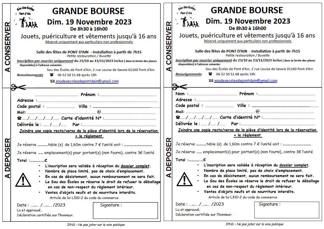 Fiche inscription vendeurs 2023